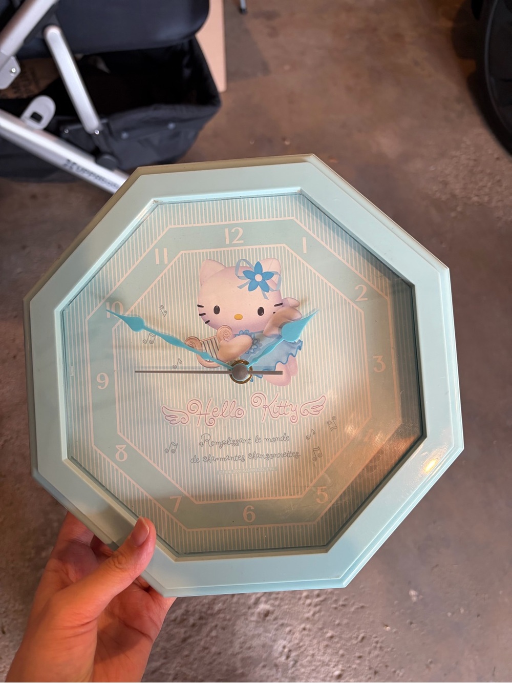 Hello Kitty Blue Angel Octagon Wall Clock